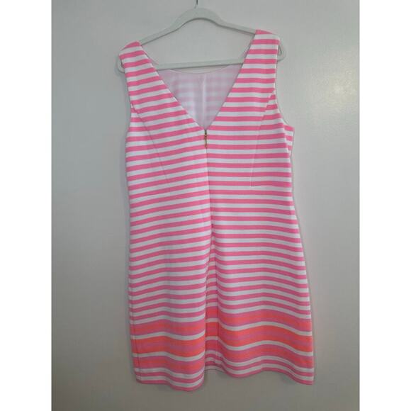 Lilly Pulitzer Womens Eden Mini Shift Dress Tropical Pink Pout Striped Summer XL - Picture 3 of 10